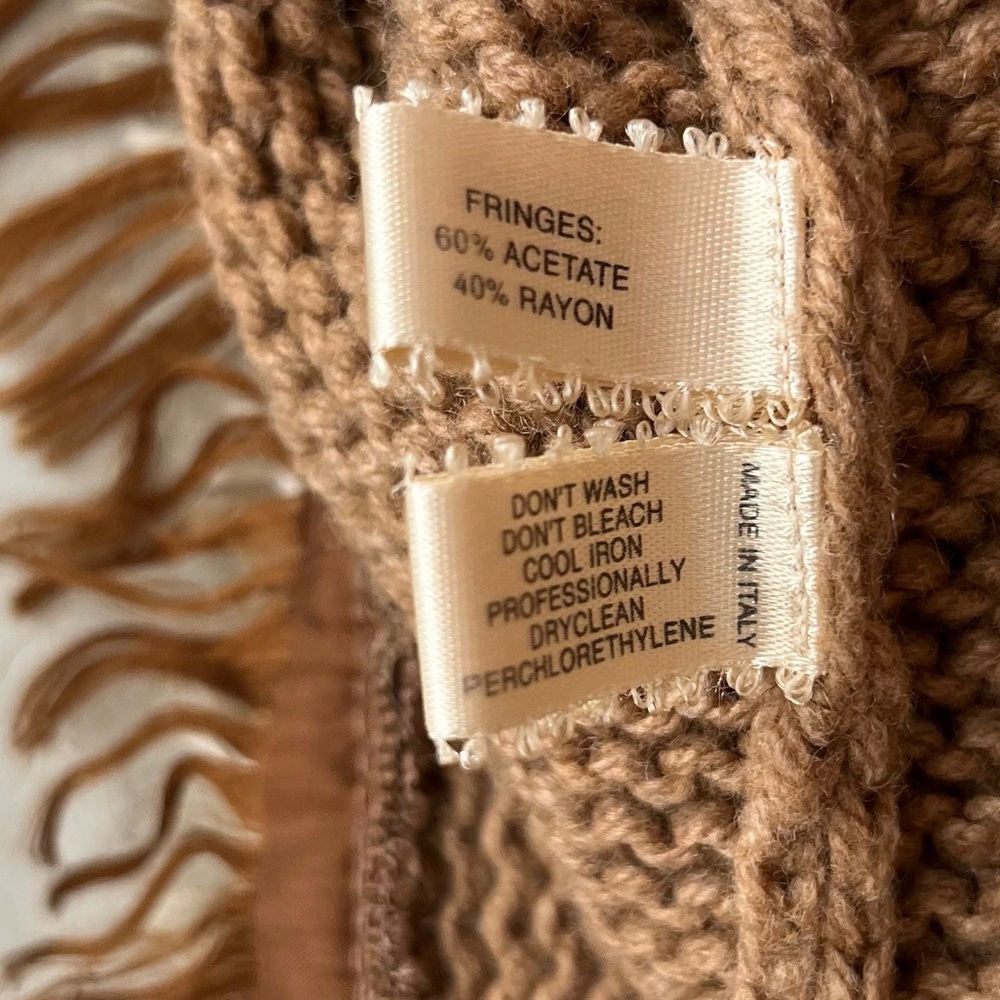 Voyage Invest In the Original | Tan Brown Knit Sweater Dress Fringe Hem - Picture 5 of 8
